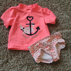 Carter's rashguard 2 piece swimsuit size 3-6 months